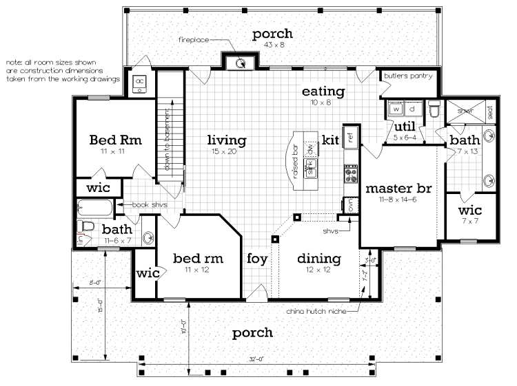 1st Floor image of Oaklane House Plan